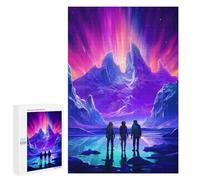 1000 pezzi puzzle per adolescenti Mountain Aurora Reflections Puzzle per adulti: analisi dei giochi di famiglia e sfida logica di apprendimento 1000 pezzi