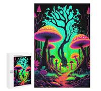 1000 pezzi puzzle per adolescenti Mystical Mushroom Forest-7 puzzle per adulti: analisi dei giochi di famiglia e sfida logica di apprendimento 1000 pezzi