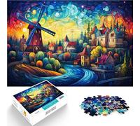 1000 pezzi puzzle per adulti arcobaleno città mulino a vento sfida educativa dell'intelligenza cerebrale giocattolo avvincente 26 x 38 cm