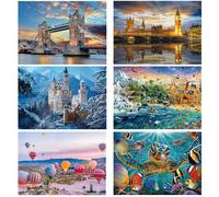 1000 Pezzi Puzzle per Adulti, Dimensioni 70x50cm, Puzzle da Parete per Decorazione Casa e Ufficio, Torre di Londra, Palazzo di Buckingham, Castello di Neuschwanstein, Mondo Animale, Tartaruga Gigante,