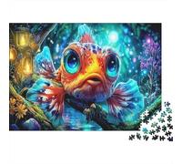 1000 Pezzi Puzzle Pesce Rosso Grandi Occhi | Cartone Premium | Per Famiglia Genitori Figli | Difficile Tempo Libero Interno 70x50cm