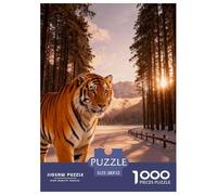 1000 Pezzi Puzzle Tiger Per Adulti, Rompicapo Con Snowy Woods, Sfida Mentale E Gioco Complesso, Idea Regalo 52x38cm/1000pcs