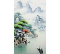 1000 Pezzi Puzzles - Chinese Style Washs Painting - Giochi Per La Riduzione Dello Stress In Famiglia - Gioco Di Sfida Per Adulti - Decorazione Arteistica Da Parete Wd01Zt