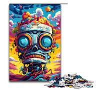 1000 pezzi Robot di Splatters Molte nuvole spesse e colorate nel cielo Puzzle per adulti Puzzle impossibile antistress per adolescenti dai 14 anni in su Dimensioni 75x50 cm