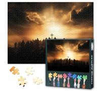 1000 pezzi Sacra Croce di Gesù Puzzle Per Adulti Sacra Croce di Gesù Cristo sopra il Cielo Jigsaw Puzzle Per Adulti Casa Decorativa Impossibile Difficile Sfidante Puzzle Gioco 50cmx70cm