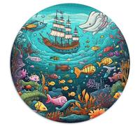 1000 Pezzi Seabed A School of Fish Puzzles Giochi-rompicapo Decora La Casa Sea Animals Puzzle Di Cartone Intrattenimento Creativo Per Adulti E Bambini 1000pcs (67.5x67.5cm)