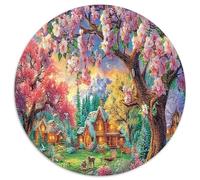 1000 Pezzi Spring Cottage Scene Puzzle Divertente Gioco Per Famiglie Peach Blossom Tree Puzzle Intrattenimento Creativo Per Adulti E Bambini 1000pcs (67.5x67.5cm)