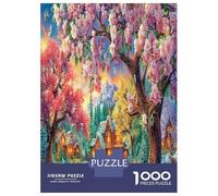 1000 Pezzi Spring Cottage Scene Puzzle Divertente Gioco Per Famiglie Peach Blossom Tree Puzzle Regalo Educativo Per Adulti E Bambini 70x50cm/1000pcs