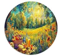 1000 Pezzi Sunlit Picnic Puzzle Decompressione Intellettuale Delicious Food Amidst The Flowers Puzzle Decorazione Per La Casa Per Adulti E Ragazzi 1000pcs (67.5x67.5cm)