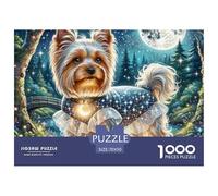 1000 Pezzi Terrier dello Yorkshire Puzzle Sfide Divertenti Decora La Casa cane Puzzle Di Autotone Giogattotoli Sfida Regalo Per Adulti E Bambini 70x50cm/1000pcs