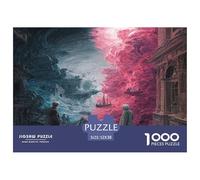 1000 Pezzi The Gate of Ruins Puzzle Sfide Divertenti Decorazione Perfetta Giochi Red-Blue Illusion Sea Puzzle Relax Giochi Educativo Per Adulti E Bambini 52x38cm/1000pcs
