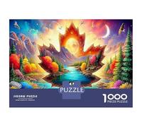 1000 Pezzi The World in The Leaves Puzzle Divertente Gioco Per Famiglie Maple Leaf Puzzle Regalo Educativo Per Adulti Ragazzi Bambini 38x26cm/1000pcs