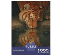 1000 Pezzi Tiger Puzzle Divertente Gioco Per Famiglie The Beast That Drinks Water Puzzle Intrattenimento Creativo Per Adulti Ragazzi Bambini 52x38cm/1000pcs