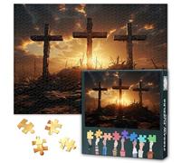 1000 pezzi tre croci puzzle per adulti sfida Gesù cristiano arte jigsaws per famiglia gioco regali intelligenza jigsaw puzzle arte arte decorazione per la casa 50 cm x 70 cm