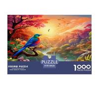 1000 Pezzi Uccelli e fiori Puzzles Sfide Divertenti Decorazione Perfetta Botanical uccello Scenes Puzzle Di Autotone IntRattetetototenimento Creativo Per Uomini E Donne 38x26cm/1000pcs