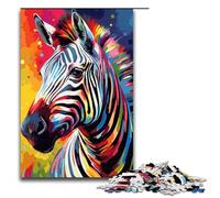 1000 pezzi Zebra circondata da schizzi Molti puzzle colorati per adulti Divertimento per famiglie Gioco per famiglie Antistress Sfida difficile 1000 pezzi
