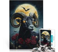 1000 Piece Adult Puzzles Black Goat Stressabbau Schwierige Herausforderung mit vollständig ineinander greifenden, zufällig geformten Teilen75x50cm