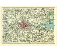 1000 Piece Jigsaw Puzzle - Map of the Railways of the Environs of London 1908