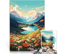 1000 piece jigsaw puzzles for adults & teenagers “Summer mountains art ” Made of cardboard，for ages 14 and over For Family Fun & Game Night Wall decoration Unique gifts for birthday and Christmas。