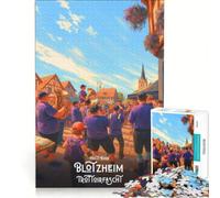 1000 Piece Jigsaws Affiche Trottoirfasht Haut Rhin, DIY Toys, Difficult Challenge, with Fully Interlocking Randomly Shaped Pieces 38x52cm