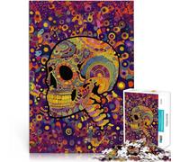 1000-piece puzzle for teenagers Psychedelic Skull Hippie Art Made of cardboard,for age 14 years and over Toys for family entertainment Wall decoration Unique gifts for birthday and Christmas。