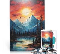 1000-piece puzzle for teenagers Summer mountains art Made of cardboard，for age 14 years and over Beautiful design gameBeautiful design game Offered as gifts for the whole family。size：50x75cm