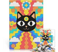 1000 Piece teenager Puzzles Psychedelic Cosmic Cat Anspruchsvolles Spiel und Familienspaß Gutes Geschenk75x50cm
