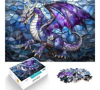 1000 Piece teenager Puzzles Stained Glass Dragon Anspruchsvoll, aber lustig und humorvoll Für Paare geeignet70x100cm