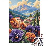 1000 Pieces Countryside Flowers Paper Puzzle for Adults Brain Training Thick Cardboard Nature Scenery Jigsaw Home Decor 70x50cm/1000pcs