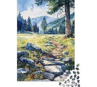 1000 Pieces Countryside Pathway Paper Jigsaw Puzzle for Adults, Nature Scenery Brain Training, Wall Decor, Relaxation 52x38cm/1000pcs