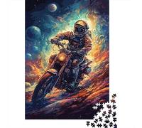 1000 Pieces Space Rider Jigsaw Puzzle Paper for Adults Planet Adventure Brain Training Wall Art Decor 70x50cm/1000pcs