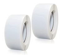 1000 punti adesivi colorati su rotolo, autoadesivi, rotondi, perfetti per etichettare in ufficio, adesivi rotondi 25 x 25 mm, colore bianco