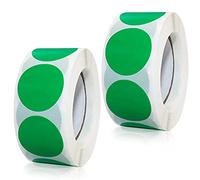 1000 punti adesivi colorati su rotolo, autoadesivi, rotondi, perfetti per etichettare in ufficio, adesivi rotondi 25 x 25 mm, verde