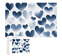 1000 puzzle a forma di cuore blu navy, puzzle personalizzato in legno per adulti foto puzzle arte appeso alla parete decorazione per compleanno, matrimonio, San Valentino, anniversario