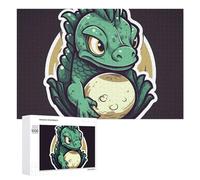 1000 puzzle a forma di uovo di drago verde, puzzle personalizzato in legno per adulti foto puzzle arte appeso alla parete decorazione per compleanno, matrimonio, San Valentino, anniversario