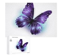 1000 puzzle blu viola farfalla puzzle puzzle personalizzato in legno foto puzzle per adulti foto puzzle arte appeso alla parete decorazione per compleanno, matrimonio, San Valentino, anniversario