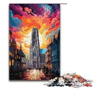 1000 puzzle colorati e psichedelici Cattedrale di Nostra Signora delle Formiche Puzzle in legno per bambini Interazione tra genitori e figli 1000 pezzi (38x26 cm)