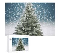 1000 puzzle con albero di pino di buon Natale, puzzle personalizzato in legno per adulti, foto puzzle arte da appendere alla parete decorazione per compleanno, matrimonio, San Valentino, anniversario