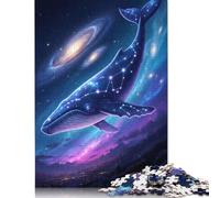 1000 puzzle con la costellazione della balena cosmica nel cielo stellato della galassia per adulti e adolescenti, puzzle in legno, giochi per famiglie, regali di Natale, 1000 pezzi (75x50 cm)
