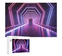 1000 puzzle con luci al neon, puzzle a tunnel, puzzle personalizzati in legno per adulti, foto puzzle arte da appendere alla parete, decorazione per compleanno, matrimonio, San Valentino, anniversario
