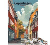 1000 puzzle con stampa artistica della città di Copenaghen, Danimarca, per adulti, puzzle in cartone, divertenti attività da fare a casa, regalo di compleanno, regali da viaggio, 38x26 cm/1000 pezzi
