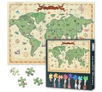 1000 puzzle di mappa del mondo per adulti, a decompressione, per adulti, in stile retrò, per decorazioni da parete, puzzle, regalo per amici di famiglia, feste, 50 cm x 70 cm