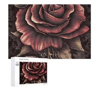 1000 puzzle gotici con rose puzzle personalizzate in legno per adulti foto puzzle arte decorazione da parete per compleanno, matrimonio, San Valentino, anniversario