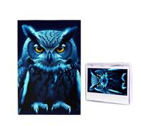 1000 puzzle in legno per adulti, puzzle con immagine difficile e personalizzata, gufo blu, divertente puzzle in legno, decorazione moderna per la casa, arte da parete, regalo unico (74,9 x 50 cm)