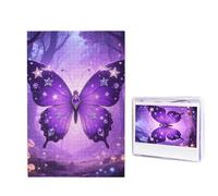 1000 puzzle in legno per adulti, puzzle con immagine difficile e personalizzata, motivo farfalla viola, divertente puzzle in legno, decorazione moderna per la casa, arte da parete, regalo unico (74,9