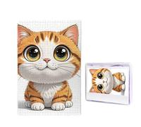 1000 puzzle in legno per adulti, puzzle con immagine difficile e personalizzata, motivo: simpatico gatto, divertente, decorazione moderna per la casa, arte da parete, regalo unico (74,9 x 50 cm)