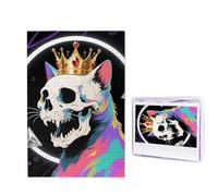1000 puzzle in legno per adulti, puzzle con immagine difficile e personalizzata, motivo: teschi, gatto, divertente, decorazione moderna per la casa, arte da parete, regalo unico (74,9 x 50 cm)