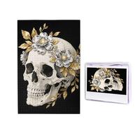 1000 puzzle in legno per adulti, puzzle con immagine difficile e personalizzata, motivo teschio con fiori, divertente, decorazione moderna per la casa, arte da parete, regalo unico (74,9 x 50 cm)