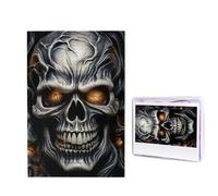 1000 puzzle in legno per adulti, puzzle con immagine difficile e personalizzata, motivo: teschio malvagio, divertente, decorazione moderna per la casa, arte da parete, regalo unico (74,9 x 50 cm)