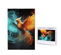 1000 puzzle in legno per adulti, puzzle con immagine difficile e personalizzata, tema: fenice del fuoco e dell'acqua, divertente puzzle in legno, decorazione moderna per la casa, arte da parete